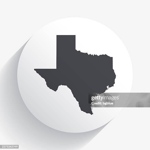 texas map on circle button with long shadow - austin stock illustrations