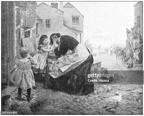 twixt life and death, by thomas cooper gotch - concerned parent stock illustrations