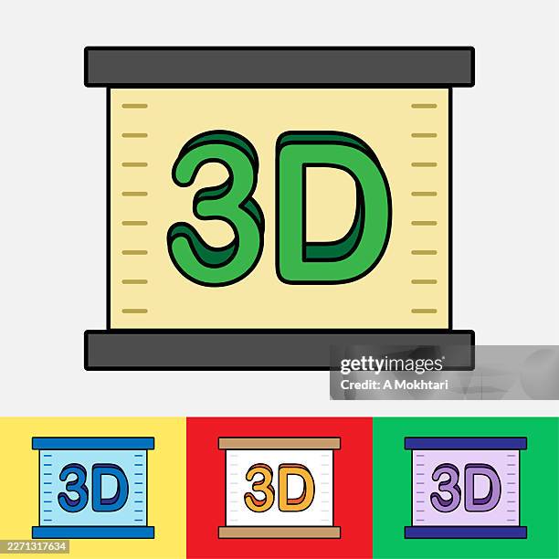 3d screen icon. - audio visual icon stock illustrations