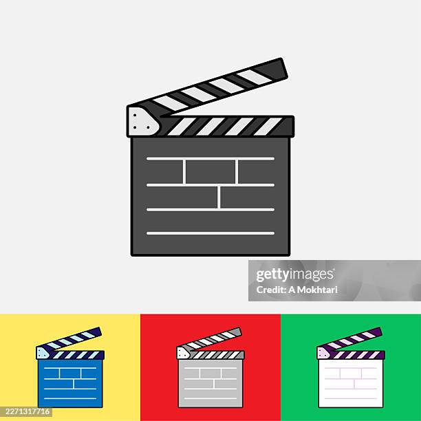 clapperboard icon. - audiovisual stock illustrations