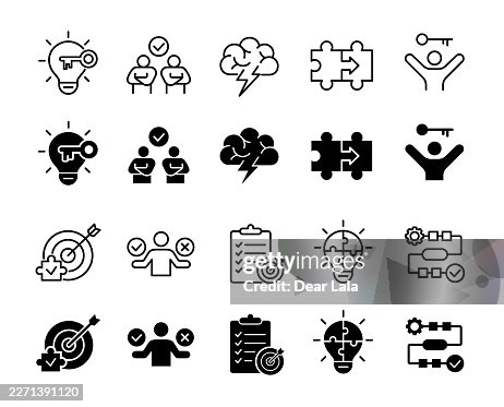 Problem Solving icon set. Solution and resolve symbol. Vector illustration. Problem Solving icon set. Solution and resolve symbol. Vector illustration.