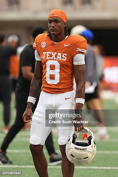 Cam Coleman of the Texas Longhorns during the Texas Spring Football Game at Darrell K Royal-Texas Memorial Stadium on April 18, 2026 in Austin, Texas.