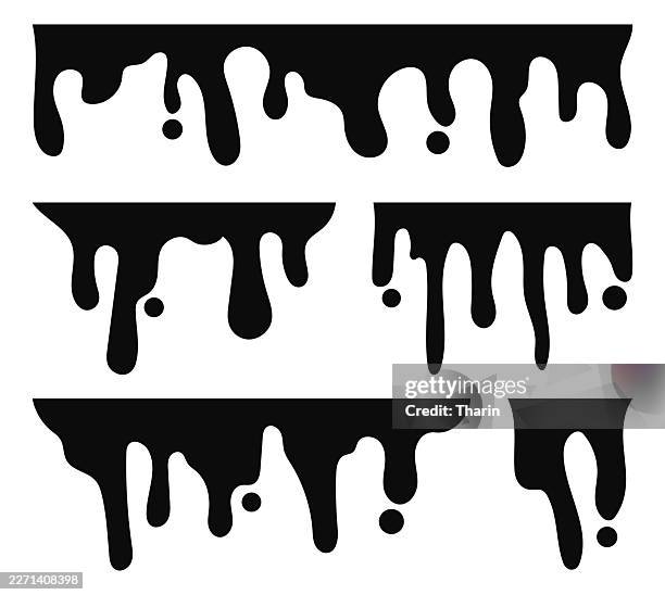 oil drips concept icon set - caramel splash stock illustrations