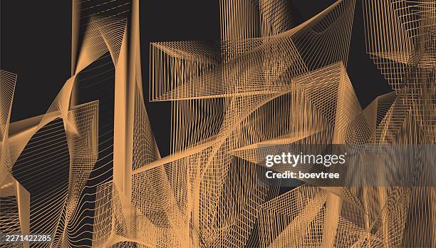 luxury wire modern art concepts design - building wireframe stock illustrations
