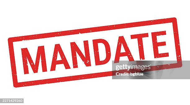 mandate - red rubber stamp on white background - mandate stock illustrations