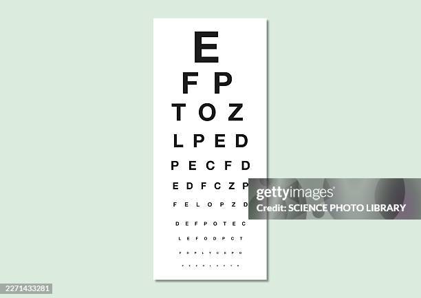 eye exam chart, illustration - ophthalmologist stock illustrations