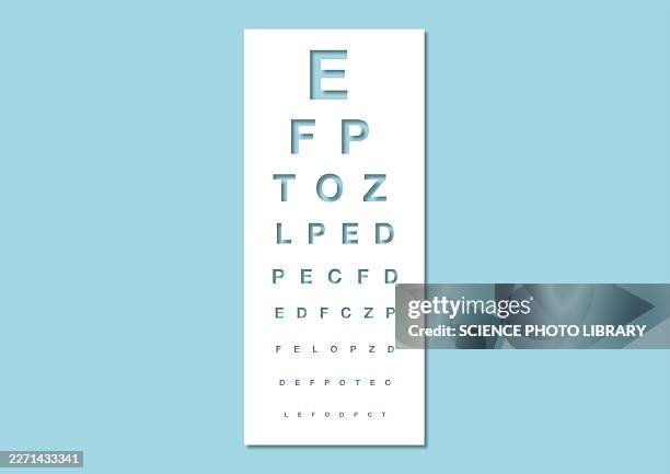 eye exam chart, illustration - calibration stock illustrations