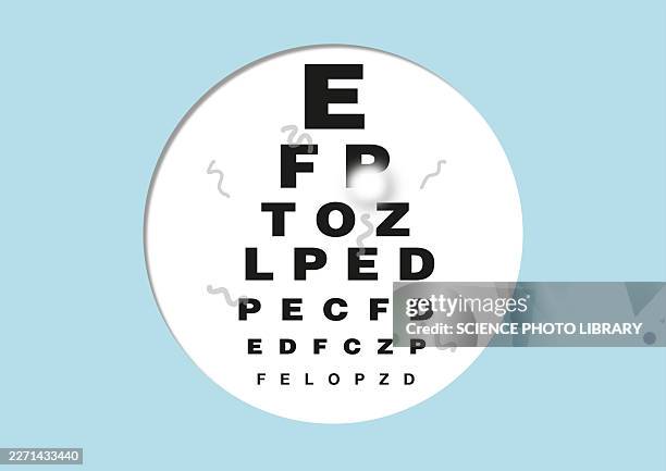 impaired vision, conceptual illustration - eye chart stock illustrations