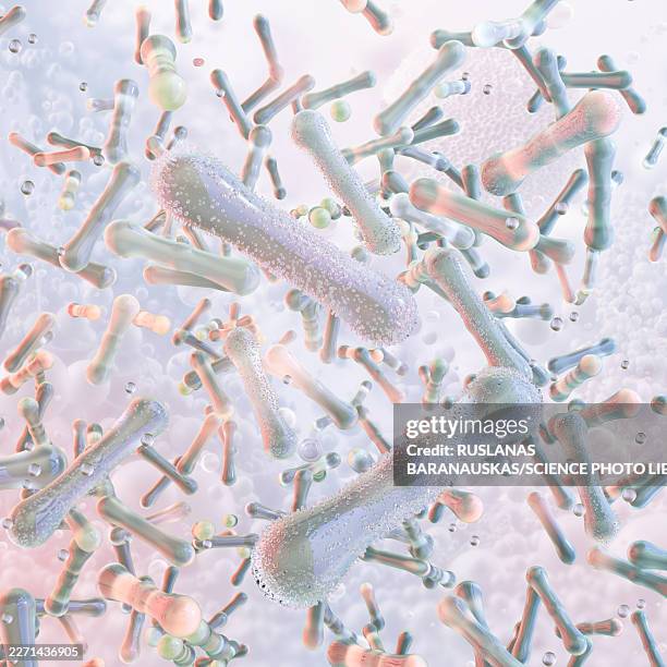 probiotic bacteria, conceptual illustration - microbiome stock illustrations