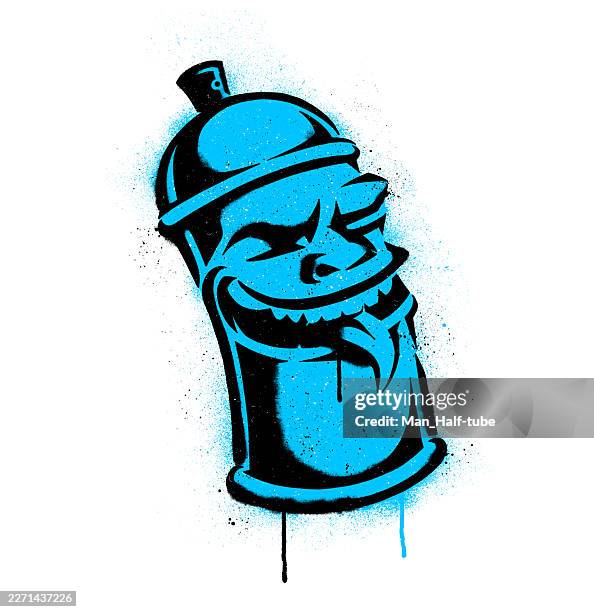 spray paint can stencil graffiti - stencil spray stock illustrations