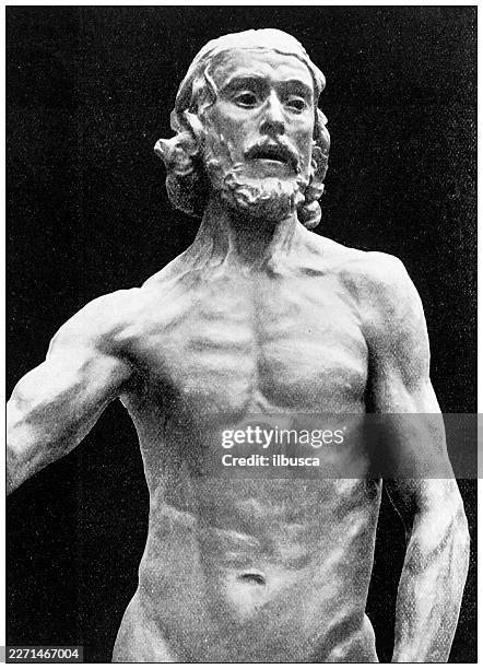 st john the baptist, by auguste rodin - rodin stock illustrations