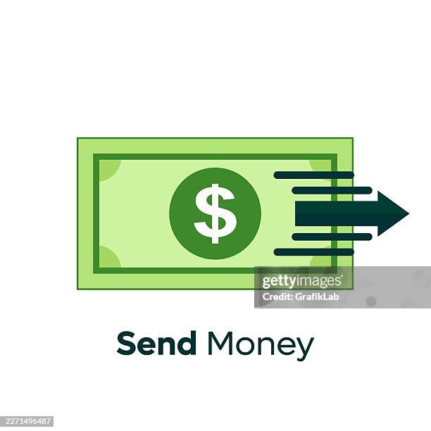 dollar banknote money sending icon - send money stock illustrations