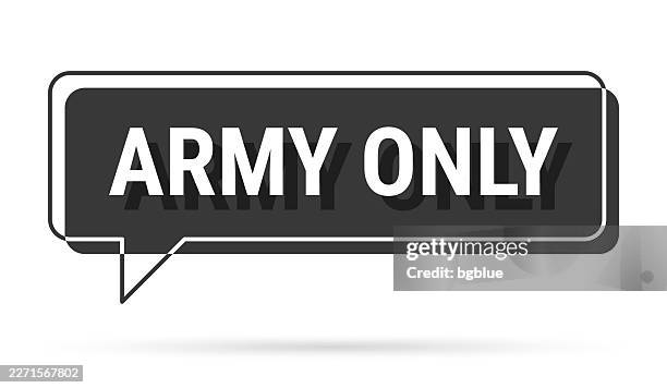 army only - 3d black speech bubble on white background - air force base stock illustrations