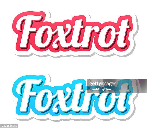 foxtrot - 3d text in red and blue on white background - ballroom dancing stock illustrations