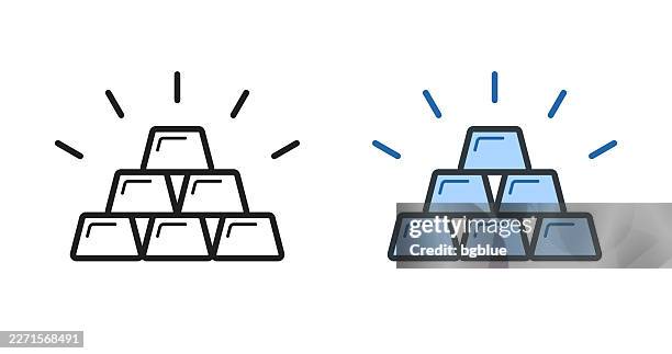 gold bars. icons for design - editable stroke icon - gold bars stock illustrations