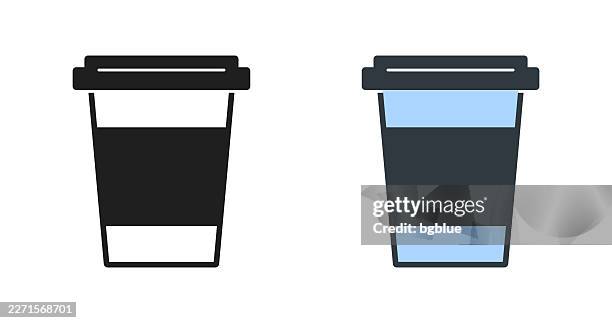 disposable cup. icons for design - editable icon - plastic sleeve stock illustrations