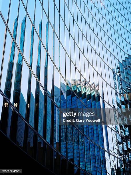abstract view of skyscrapers in london banking district - financial building stock pictures, royalty-free photos & images