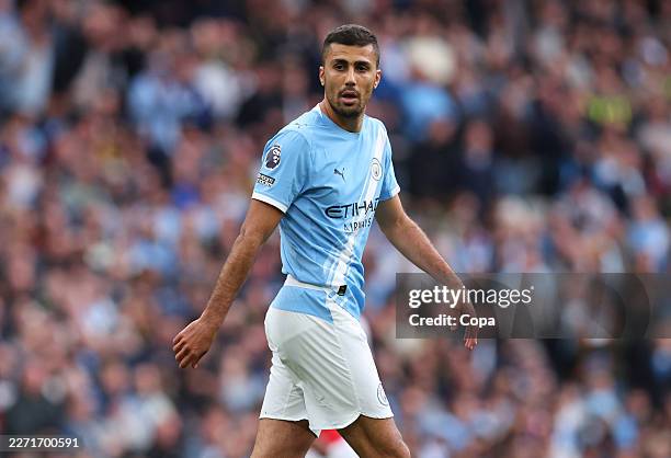 Rodri of Manchester City of Manchester City during the Premier League match between Manchester City and Arsenal at Etihad Stadium on April 19, 2026...