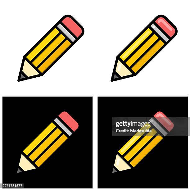 pencil icon in vector. - graphite stock illustrations
