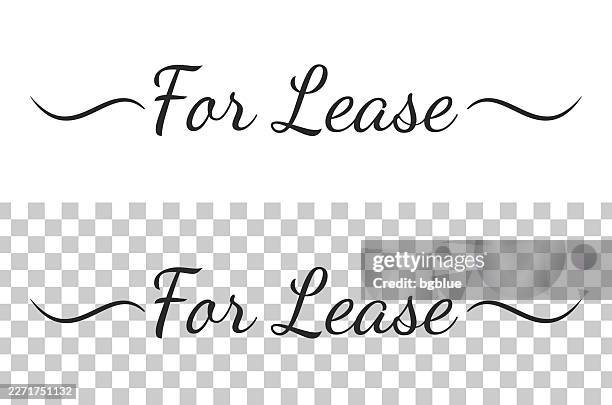 for lease - calligraphy text with swashes on blank background - for lease stock illustrations