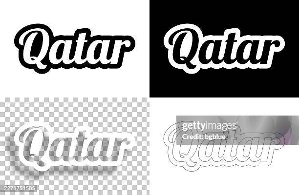 qatar - text for design. blank, white and black backgrounds - line text - qatar stock illustrations