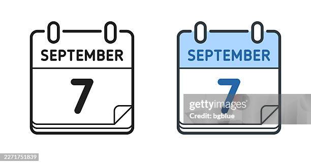 september 7. icons for design - editable stroke icon - number 7 stock illustrations