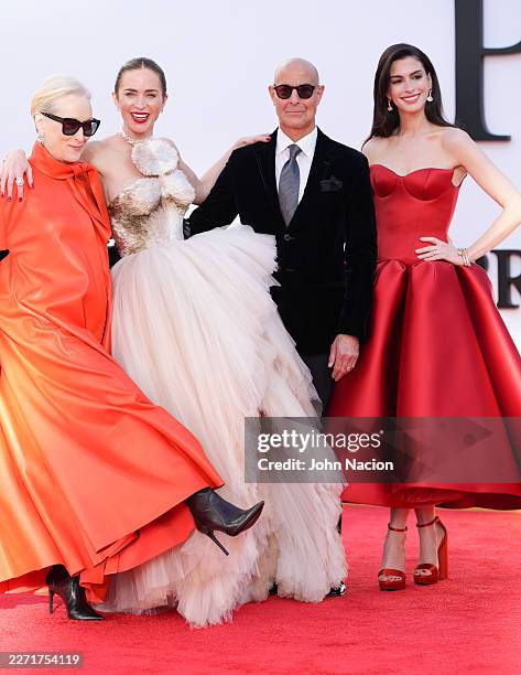 Meryl Streep, Emily Blunt, Stanley Tucci and Anne Hathaway at the 20th Century Studios "The Devil Wears Prada 2" World Premiere held at David Geffen...