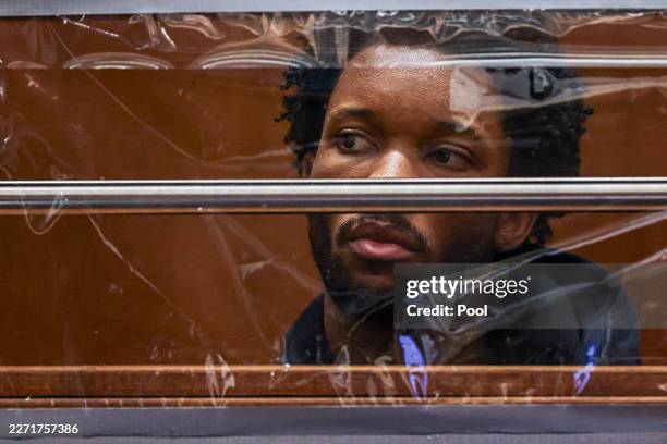 D4vd looks on during his arraignment for the murder of Celeste Rivas Hernandez at Clara Shortridge Foltz Criminal Justice Center on April 20, 2026 in...
