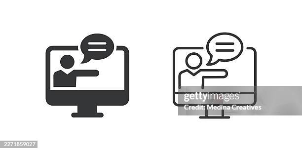 online training icons. glyph solid and line series icon. - hard workout stock illustrations