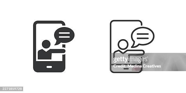smartphone learning icons. glyph solid and line series icon. - hard workout stock illustrations