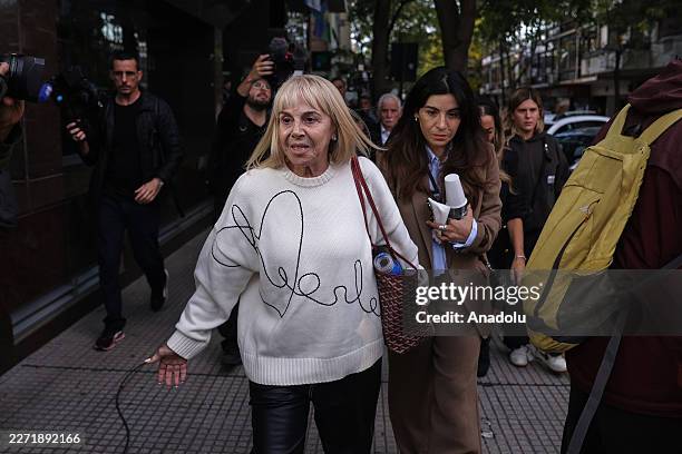 Claudia Villafane, attend the third day of closing arguments in the trial following the death of Diego Armando Maradona, in San Isidro, Argentina on...