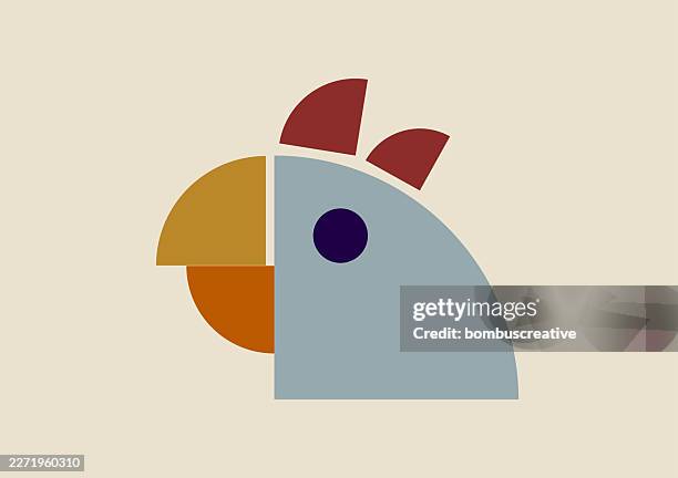 abstract geometric parrot animal illustration - craft background stock illustrations