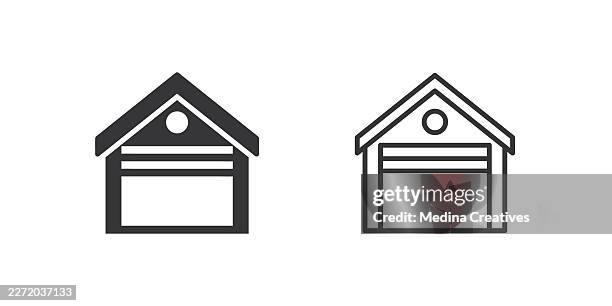 garbage icons. glyph solid and line series icon. - county courthouse stock illustrations