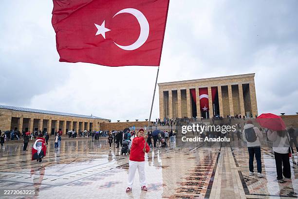 People visit Anitkabir, the mausoleum of Turkish Republic's Founder Mustafa Kemal Ataturk, as part of April 23 National Sovereignty and Childrenâs...