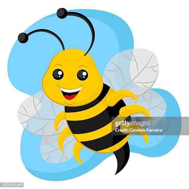 funny bee cartoon - cartoon bee stock illustrations