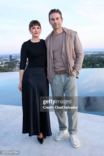 Leighton Meester and Chace Crawford at the Falconeri Dinner celebrating the Ultrafine Cashmere Collection held at Getty House on April 23, 2026 in...