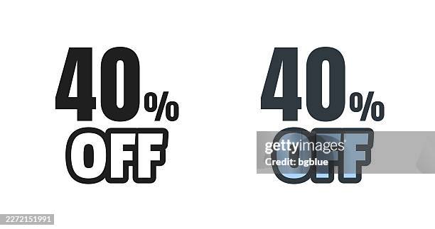 40 percent off (40% off). icons for design - editable icon - lower stock illustrations