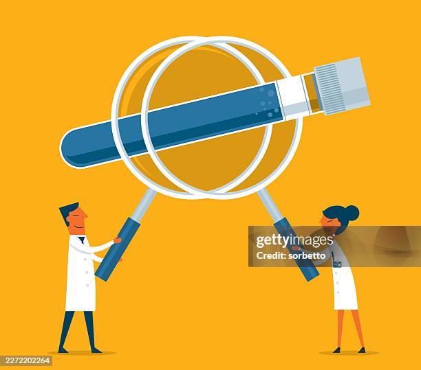 blood laboratory - blood test vials stock illustrations
