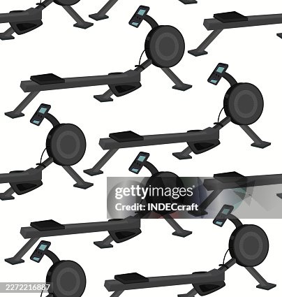 Rowing machine gym seamless pattern Rowing machine gym seamless pattern