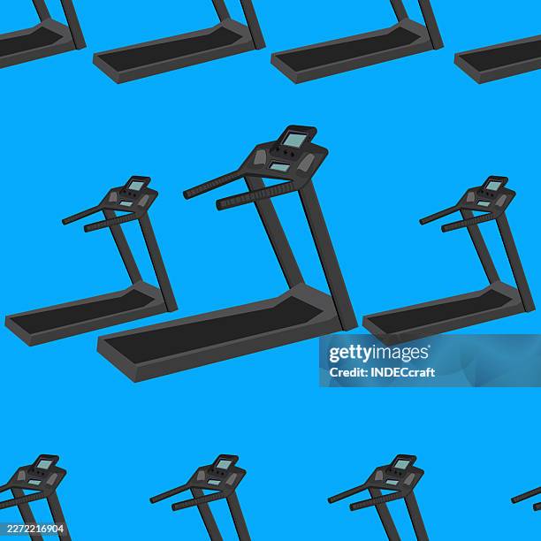 treadmill gym seamless pattern - dips exercise stock illustrations