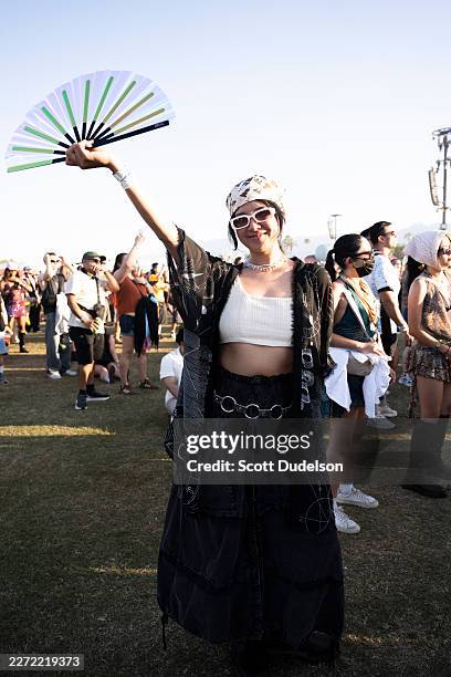 Fans attend weekend 2, day 3 of Coachella Valley Music & Arts Festival on April 19, 2026 in Indio, California.