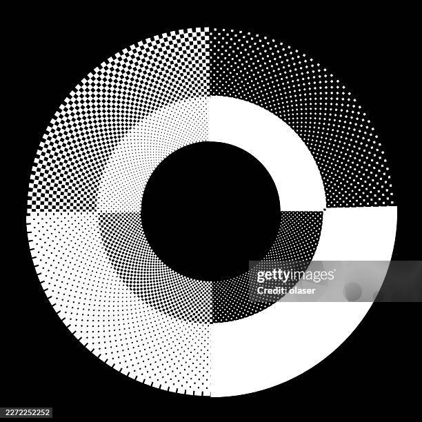 a black and white geometric design featuring circular patterns and dot textures. - copper gradient stock illustrations