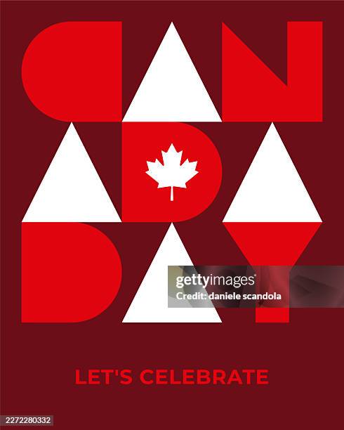 canada day greeting card with geometric typography. - canada day stock illustrations