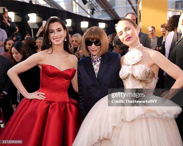 Anne Hathaway, Anna Wintour and Emily Blunt attend the world premiere of The Devil Wears Prada 2 at Lincoln Center in New York, New York on April 20,...