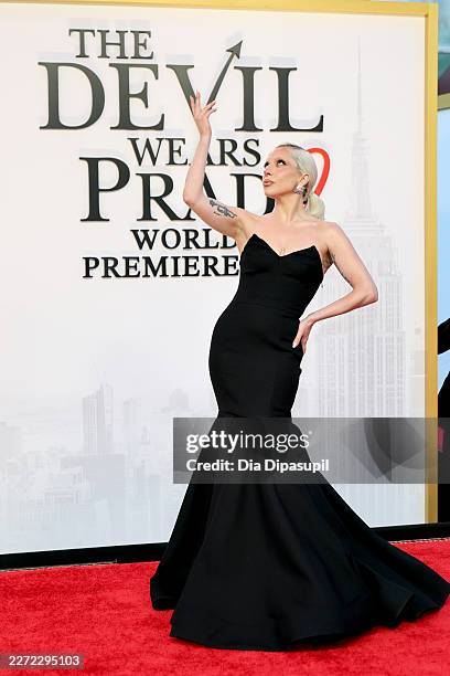 Lady Gaga attends "The Devil Wears Prada 2" New York Premiere on April 20, 2026 in New York City.