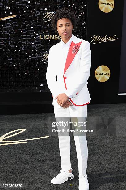 Jaylen Lyndon Hunter attends the premiere of Lionsgate's "Michael" at Dolby Theatre on April 20, 2026 in Hollywood, California.