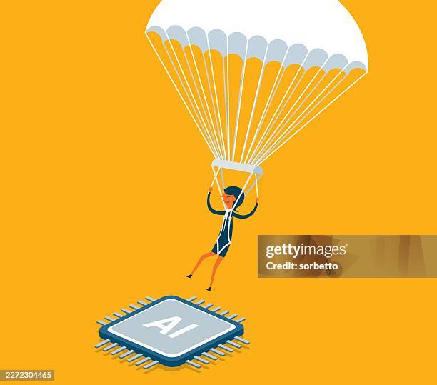 efficiency improvement - businesswoman - robotic process automation stock illustrations