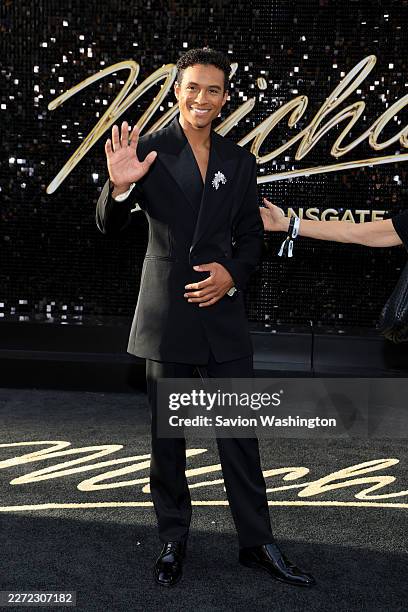 Jaafar Jackson attends Lionsgate's "Michael" Los Angeles premiere at Dolby Theatre on April 20, 2026 in Los Angeles, California.