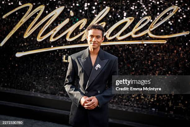 Jaafar Jackson attends the premiere of Lionsgate's "Michael" at Dolby Theatre on April 20, 2026 in Hollywood, California.
