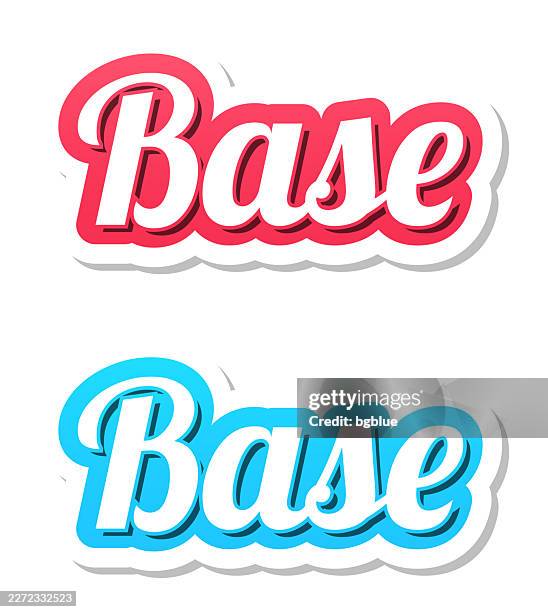 base - 3d text in red and blue on white background - air force base stock illustrations